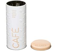 VITA PERFETTA 1 x Scatola per capsule di caffè, contenitore per cialde di caffè, porta capsule, bianco (18 x 8 cm)