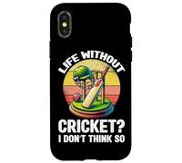 Vita senza cricket I don't think so giocatore di cricket retrò Custodia per iPhone X/XS