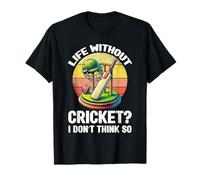 Vita senza cricket I don't think so giocatore di cricket retrò Maglietta