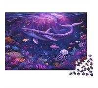 Vita sottomarina- Blue Balena, Corallo Reef,Pesce Tropicale, Jellyfish 1000pcs (75x50cm) Puzzle Adatto Per Adulti E Folla Dai 14 Anni in Su