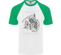 Vita Sprecata Grim Reaper Gothic Biker Teschio Maglietta S/S Baseball Uomo