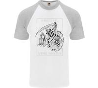 Vita Sprecata Grim Reaper Gothic Biker Teschio Maglietta S/S Baseball Uomo