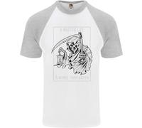 Vita Sprecata Grim Reaper Gothic Biker Teschio Maglietta S/S Baseball Uomo