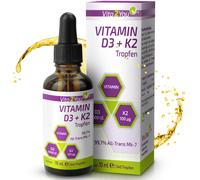 Vita2You Vitamina D3 + K2 gocce, 340 porzioni - alto dosaggio 10 ml