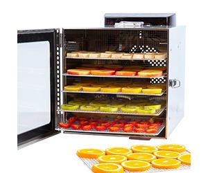 Vita5 Nobel S Essiccatore Alimentare In Acciaio 6 Ripiani LED 400W | Prepara Chips Di Mela Funghi Ed Essiccati Fatti In Casa Con Controllo Preciso Di Tempo E Temperatura