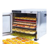 VITA5 XL Essiccatore Alimentare 10 Ripiani Inox 1000 W | Prepara Chips di Mela Funghi Essiccati e Carne Secca con Capacità XL ed Essiccazione Uniforme