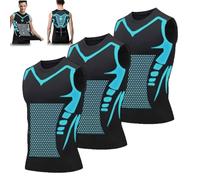 Vitaboost Compression Shirt, Version Ionic Shaping Sleeveless Vest, Energetic Ionic Shaping Vest for Men (Black*3,2XL)