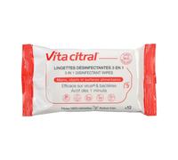 Vitacitral Salviette Disinfettanti 3in1 12 pezzi - Salviette
