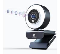 VITADE Webcam FHD 960A 1080P con luce ad anello, webcam streaming per PC con doppio microfono, Fast AutoFocus, H.264 Sharp Image, Plug and Play, Webcam USB per Zoom Meeting Skype Teams Twitch