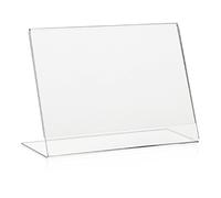 10x Supporto pubblicitario VITAdisplays, supporto a L, formato orizzontale, DIN A5, trasparente in PLEXIGLAS originale (confezione da 10)