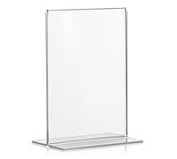 Confezione da 10 supporti pubblicitari DIN A6, supporto, supporto in formato verticale, supporto da tavolo in PLEXIGLAS originale