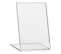 VITAdisplays® - Espositore pubblicitario a forma di L in formato verticale, in plexiglas® originale Confezione singola. DIN A6 trasparente