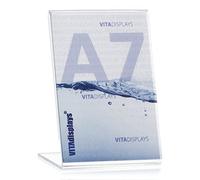 VITAdisplays® - Espositore pubblicitario a forma di L in formato verticale, in plexiglas® originale Confezione da 10 DIN A7 trasparente