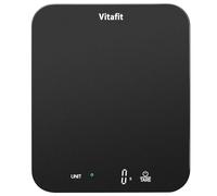 Vitafit 15kg Bilancia da Cucina Digitale, Elevata Precisione Assicurato Dalla Pesatura Professionale DAL 2001, Bilancia Alimentare di 1g/0,1oz per Cuocere e Cucinare, Display LED, 3*AAA, Nero