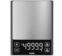 Vitafit 5kg Bilancia Cucina Digitale, Precisione 0.1g dalla Nostra Bilancia Fabbrica Professionale Dal 2001, Bilancia Alimentare Funzione Percentuale per cucinare & caffè, Acciaio Inox, LED, Nero