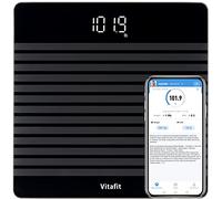 Vitafit Bilancia Pesapersone Digitale con peso e BMI, Intelligente Bilancia con app via Bluetooth, Piattaforma antiscivolo,nero