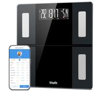 Vitafit Bilancia Pesapersone Digitale, Elevata Precisione Assicurato Dalla Fabbrica Professionale DAL 2001, Smart Bilancia Impedenziometrica Dotata di 13 Misurazioni BMI, Grasso corporeo, 250kg, Nero