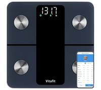 Vitafit Bilancia Pesapersone Smart Alta Precisione 0,05kg, 182kg, LED, Nero | Professionale Fabbrica Dal 2001 Bilancia Impedenziometrica Digitale con App di 13 Misurazioni (Grasso Corporeo/BMR/Muscoli)