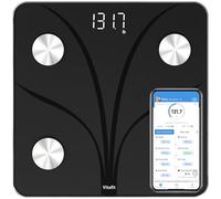 Vitafit Smart Bilancia Pesapersone Digitale Precisione 0,05kg, 182kg, LED | Professionale Fabbrica Dal 2001 Bilancia Impedenziometrica con App di 13 Misurazioni (Grasso Corporeo/BMR/Muscoli), Nero