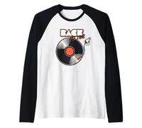 Vitage Retro Vinyl Record Music Disc Novelty Graphic Designs Maglia con Maniche Raglan