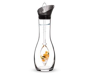 VitaJuwel Era Happiness | Caraffa per acqua in cristallo con giada · Calcite arancione · Corniola · Quarzo trasparente | Ottimismo · Buona fortuna · Motivazione