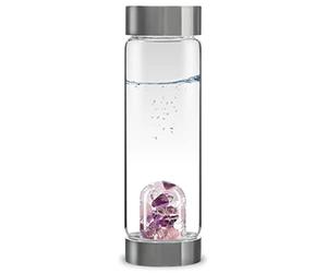 VitaJuwel ViA WELLNESS - Bottiglia d'Acqua delle Gemme con Ametista, Quarzo Rosa e Cristallo di Rocca