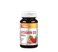 Vitaking - Vitamina D3 2000 UI con aroma di fragola (90 pastiglie)