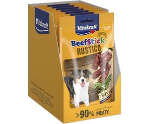 Vitakraft Beef Stick Rustico, snack cane, bocconcini al salame, snack per l’addestramento del cane, senza zuccheri aggiunti (7x 55g)