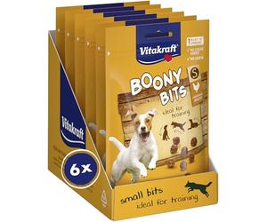 Vitakraft Boony Bits, gustoso snack per l'addestramento, come premio tra un pasto e l'altro, per cani di taglia piccola, in sacchetto richiudibile, senza l'aggiunta di zuccheri e cereali (6x 55g)