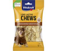 Vitakraft Chews, snack per cani, lunghezza 10 cm, osso da masticare a lunga durata, per uso intenso, in pelle bovina secca e pressata, per cani di taglia media (1 x 6 pezzi)