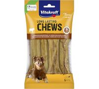 Vitakraft Chews, snack per cani, lunghezza 14 cm, osso da masticare a lunga durata, per un'occupazione intensa, in pelle bovina secca e pressata, per cani di grossa taglia (1 x 6 pezzi)