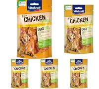 Vitakraft Chicken Veggie, bastoncini di patate dolci e pollo, snack per l’addestramento del cane, come premio (1x 80g) (Confezione da 5)