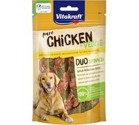 Vitakraft Chicken Veggie, snack cani, bastoncini spinaci e pollo (1x 80g) | golosità cani con carne, verdure e pollo puro, ricompensa e addestramento, senza zuccheri aggiunti né cereali