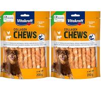 Vitakraft Collage Chews, bastoncini per cani facilmente digeribili, con collagene e carne di pollo, senza zuccheri aggiunti (1 x 200 g) (Confezione da 2)