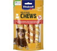Vitakraft Delicious Chews - Spirale da masticare per cani, in pelle bovina, avvolta con carne di pollo, per lavoro, senza aggiunta di zucchero (1 x 70 g)