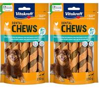 Vitakraft Dental Chews, ossa da masticare, bastone di pollo e complesso di principi attivi, per la cura dentale e l'igiene orale, senza aggiunta di zucchero (1 x 190 g) (Confezione da 2)