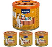 Vitakraft Dog Minis, snack cane, piccoli wurstel con pollame, in barattolo con coperchio, snack per l’addestramento del cane, a ridotto contenuto di spezie, senza zuccheri aggiunti (1x 120g)