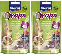 Vitakraft Drops, snack roditori, con frutti di bosco, alimento composto per roditori, per coccolare, senza zuccheri aggiunti (1x 75g) (Confezione da 2)
