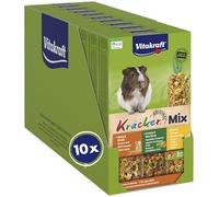Vitakraft Kräcker Mix, bastoncini da sgranocchiare, per porcellini d'India, con limone, con verdura, con miele, senza l'aggiunta di zuccheri e cereali (10x 168g)