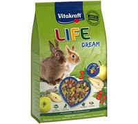 Vitakraft Life Dream, alimento completo per conigli nani, con pera, con mela, con bacche di rosa canina, a sostegno della digestione e del consumo dei denti, senza zuccheri aggiunti (1x 1,8kg)