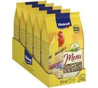 Vitakraft Menu canarini, alimento completo per canarini, con vitamine e minerali, con cereali e semi di lino, senza zuccheri aggiunti (5 x 1 kg)