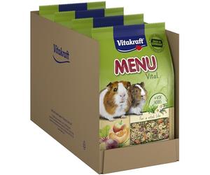 Vitakraft Menu Vital, alimento principale per porcellini d'India, con verdura ed erbe aromatiche, senza zuccheri aggiunti, in bustina richiudibile (4x 3kg)