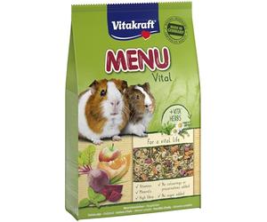Vitakraft Menü Vital, alimento completo per porcellini d'India, con mela, con zucca, con barbabietola rossa, arricchito con erbe aromatiche, senza l'aggiunta di zuccheri e cereali (1x 5kg)