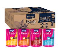 Vitakraft Poésie Classique, alimento umido gatto, alimento umido in salsa, con pollo, con tacchino, con manzo, con salmone, senza l’aggiunta di zuccheri e cereali (1 confezione con 12x 85g)