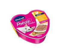 Vitakraft Poésie Création, pollo e verdure dell'orto, in salsa, alimento umido gatto, per gatti adulti, senza l'aggiunta di zuccheri e cereali (15x 85g) Poésie® con pollo e verdure dell'orto in salsa
