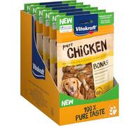 Vitakraft Pure Chicken Bonas, snack cane, manubri di pollo, snack per l’addestramento del cane, senza zuccheri aggiunti (7x 80g)