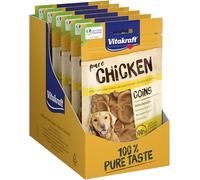 Vitakraft Pure Chicken Coins, snack cane, medaglioni di pollo, snack per l’addestramento del cane, senza zuccheri aggiunti (8x 80g)