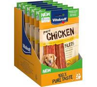 Vitakraft Pure Chicken Filets, snack cane, filetto di pollo, snack per l’addestramento del cane, senza zuccheri aggiunti (10x 80g)