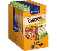 Vitakraft Pure Chicken Veggie, snack cane, bastoncini con pollo e carota, snack per l’addestramento del cane, senza zuccheri aggiunti (9x 80g)