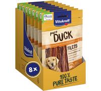 Vitakraft Pure Duck Filet, snack cane, strisce di petto d'anatra, snack per l’ad